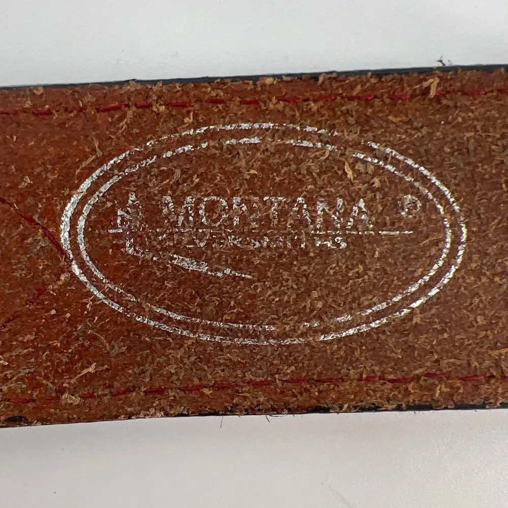 Montana Silversmiths scalloped hair on cow hide western concho belt MSL70 30